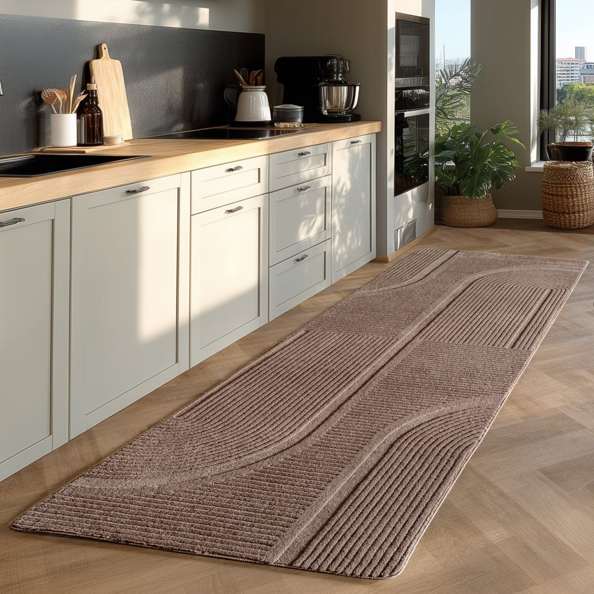 LENNY - Tapis de salon beigeau motif Graphique - LEN1612BEI LENNY