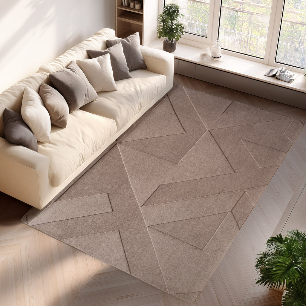 LENNY - Tapis de salon beigeau motif Moderne - LEN1613BEI LENNY