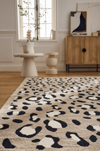 Tapis intérieur beige léopard LEOVAH Nazar rugs