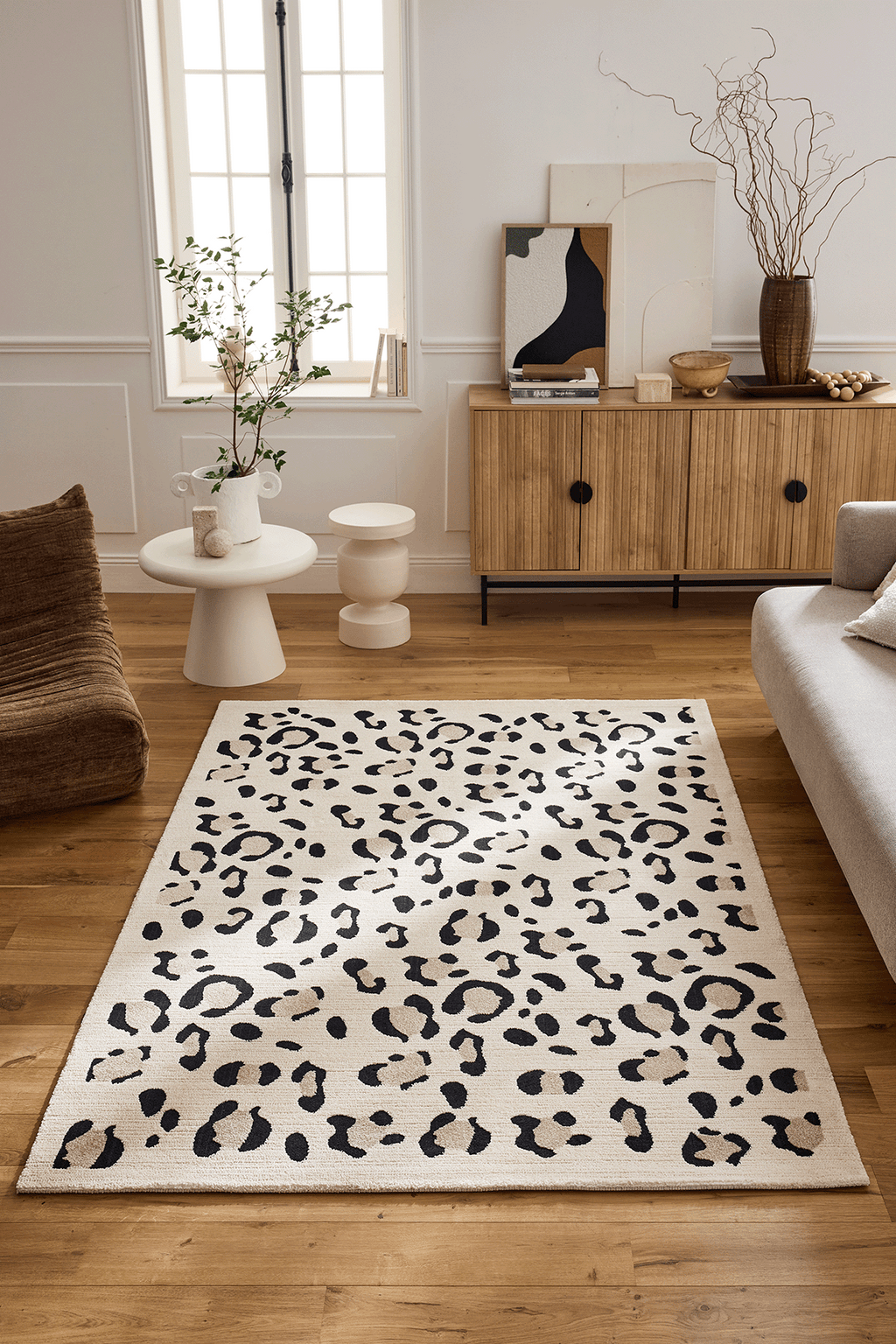 Tapis intérieur léopard crème LEOVAH Nazar rugs