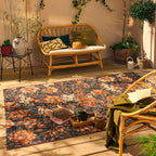 LIDO - Tapis d'extérieur élégant à motif fleuri multicolore - LID708MUL LIDO