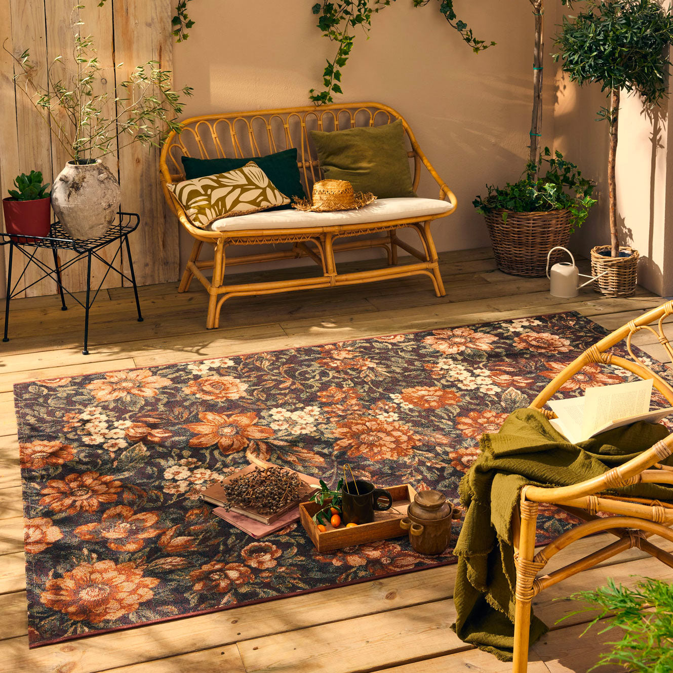 LIDO - Tapis d'extérieur élégant à motif fleuri multicolore - LID708MUL LIDO