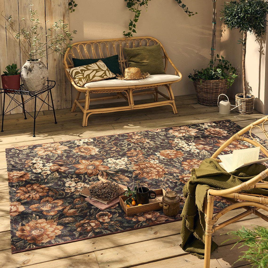 LIDO - Tapis d'extérieur élégant à motif fleuri multicolore - LID708MUL LIDO