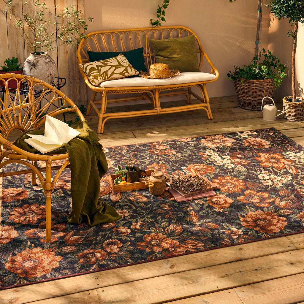 LIDO - Tapis d'extérieur élégant à motif fleuri multicolore - LID708MUL LIDO