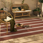 LIDO - Tapis d'extérieur élégant marron à motif rayé - LID709MAR LIDO