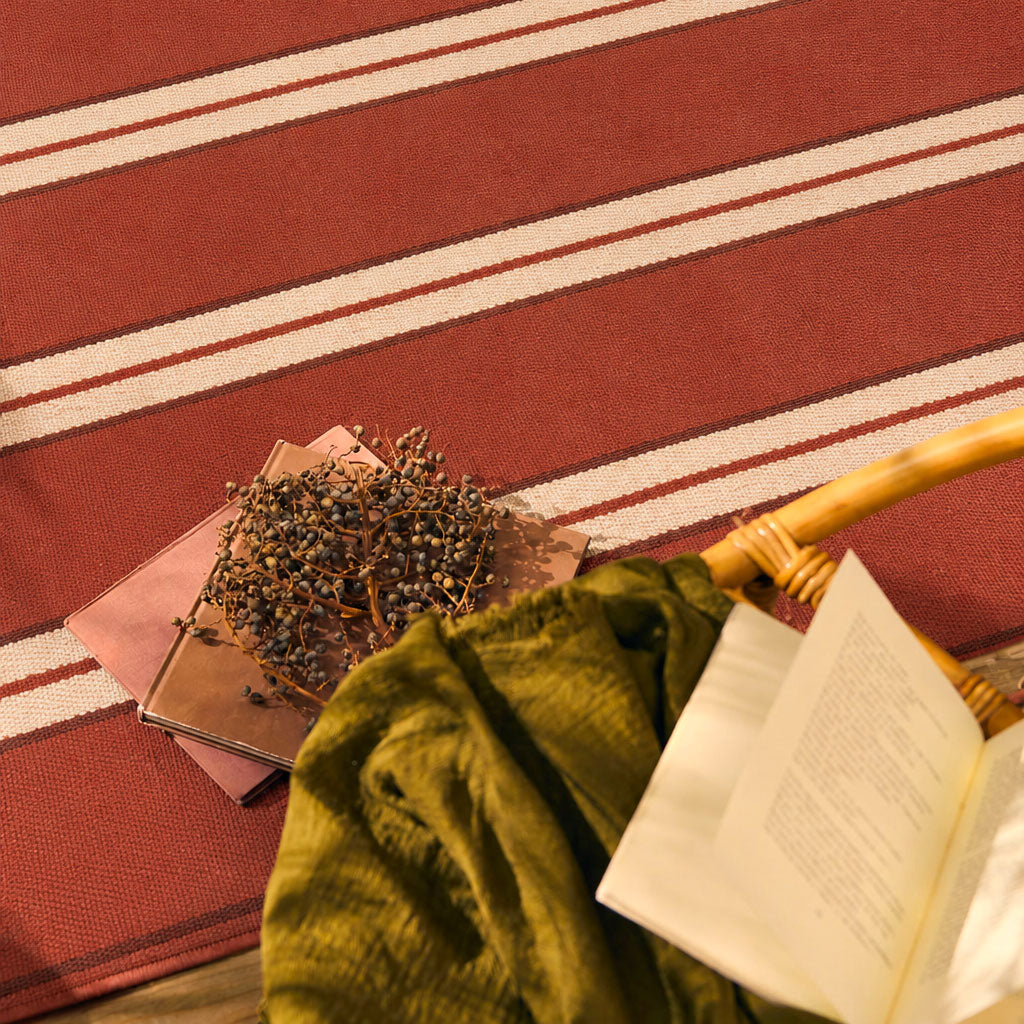 LIDO - Tapis d'extérieur élégant marron à motif rayé - LID709MAR LIDO