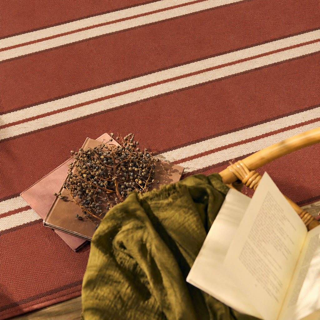 LIDO - Tapis d'extérieur élégant marron à motif rayé - LID709MAR LIDO