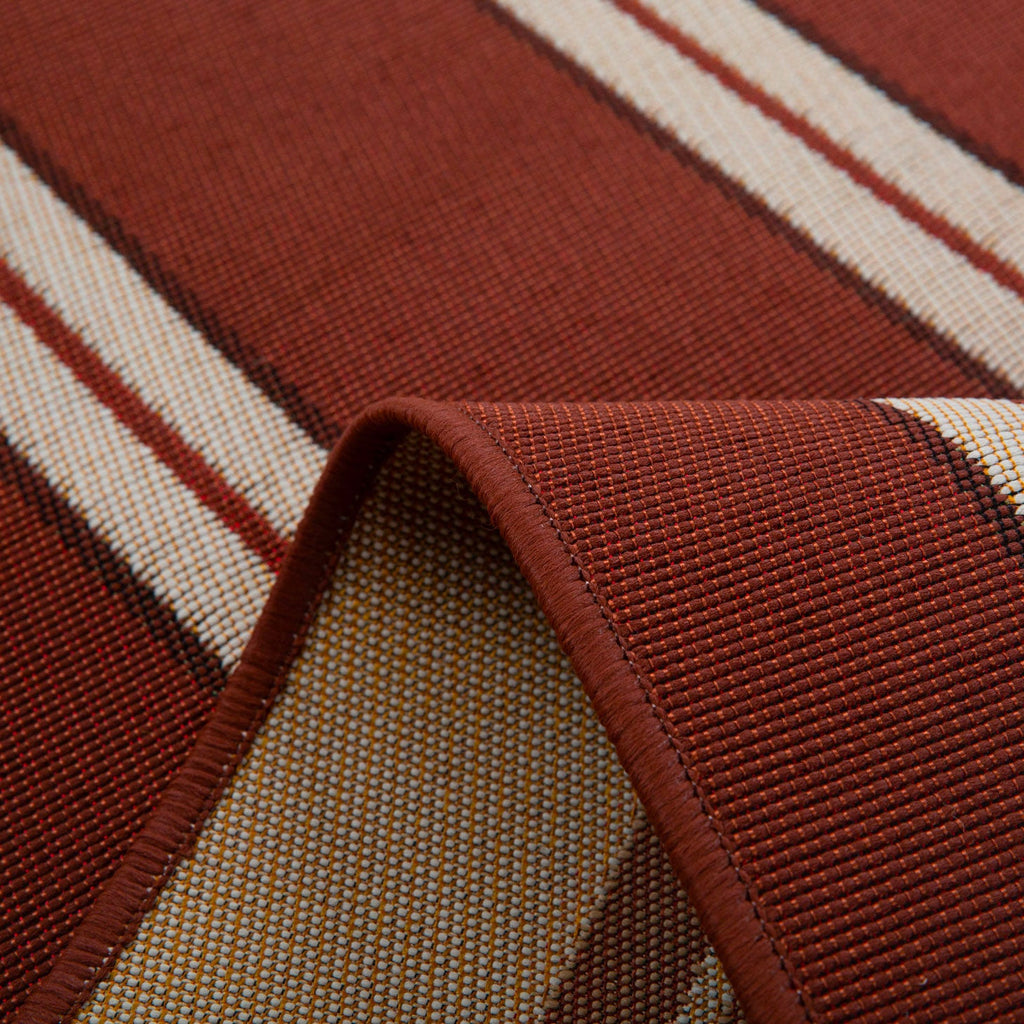 LIDO - Tapis d'extérieur élégant marron à motif rayé - LID709MAR LIDO