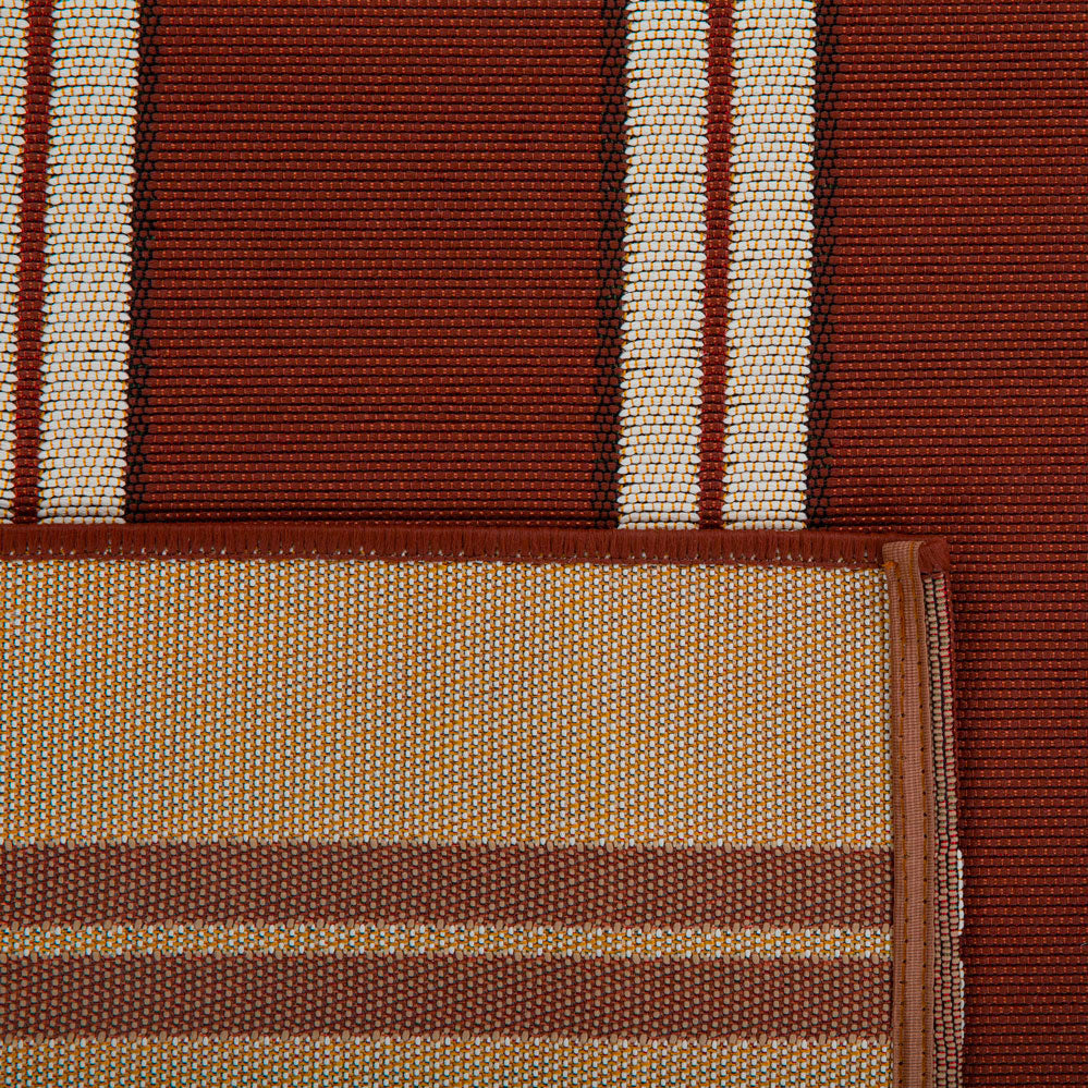 LIDO - Tapis d'extérieur élégant marron à motif rayé - LID709MAR LIDO