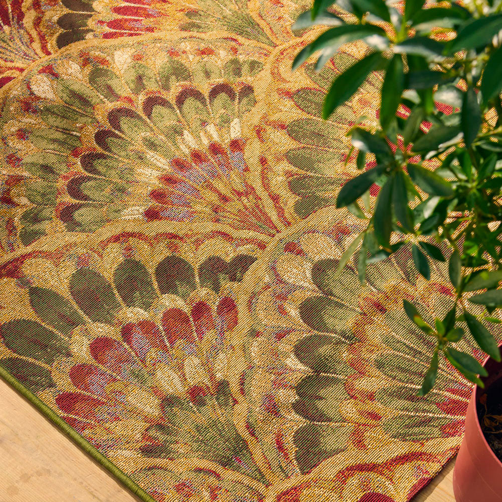 LIDO - Tapis d'extérieur élégant à motif éventail multicolore - LID710MUL LIDO