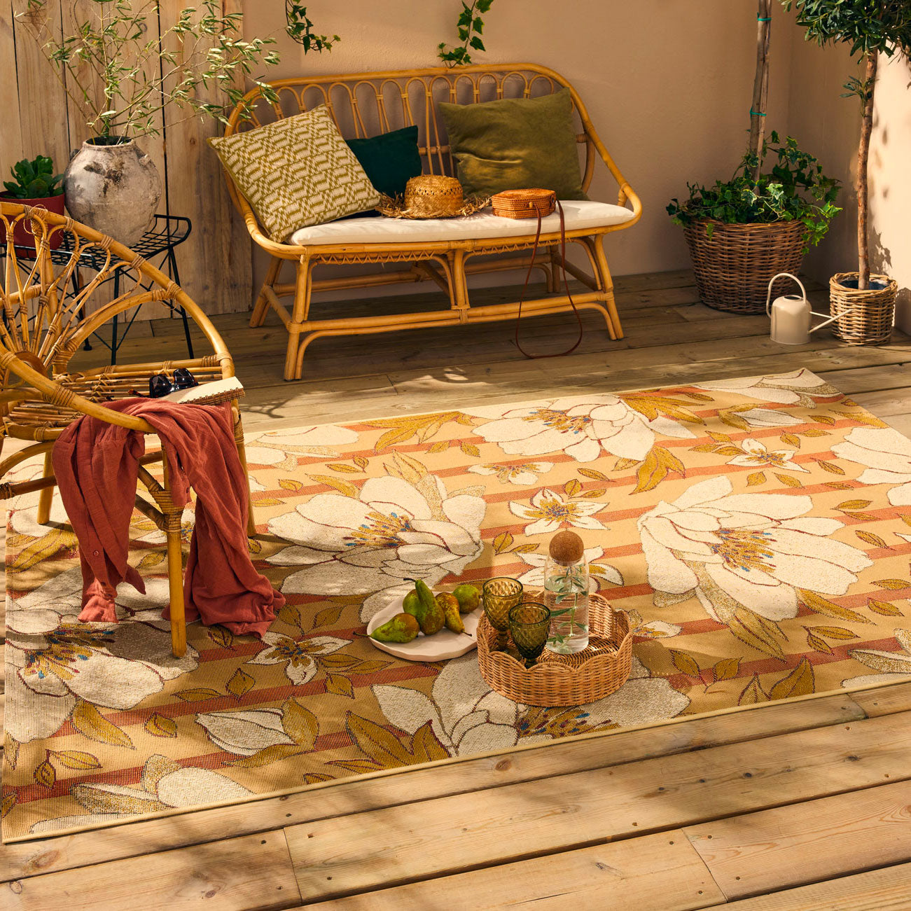 LIDO - Tapis d'extérieur élégant à motif floral - LID711MUL