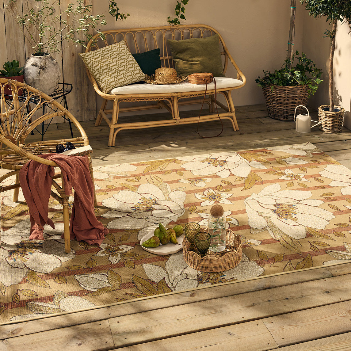 LIDO - Tapis d'extérieur élégant à motif floral - LID711MUL LIDO