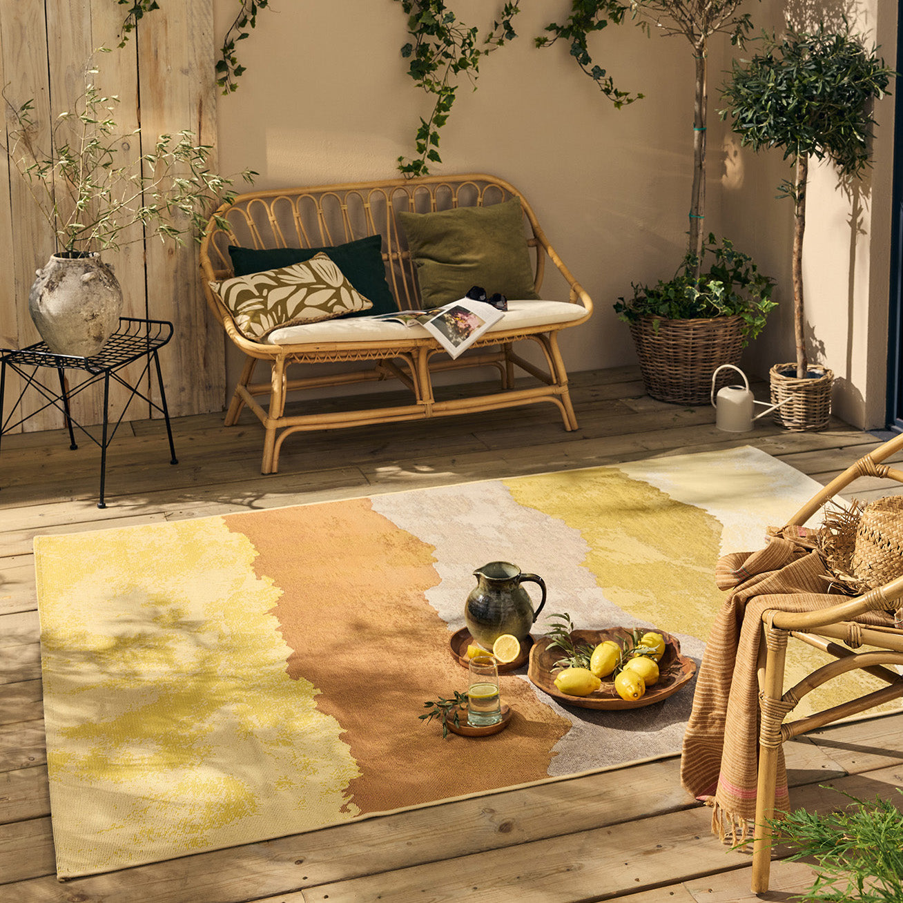 LIDO - Tapis d'extérieur élégant à motif inspiré de l'aquarelle - LID712MUL LIDO