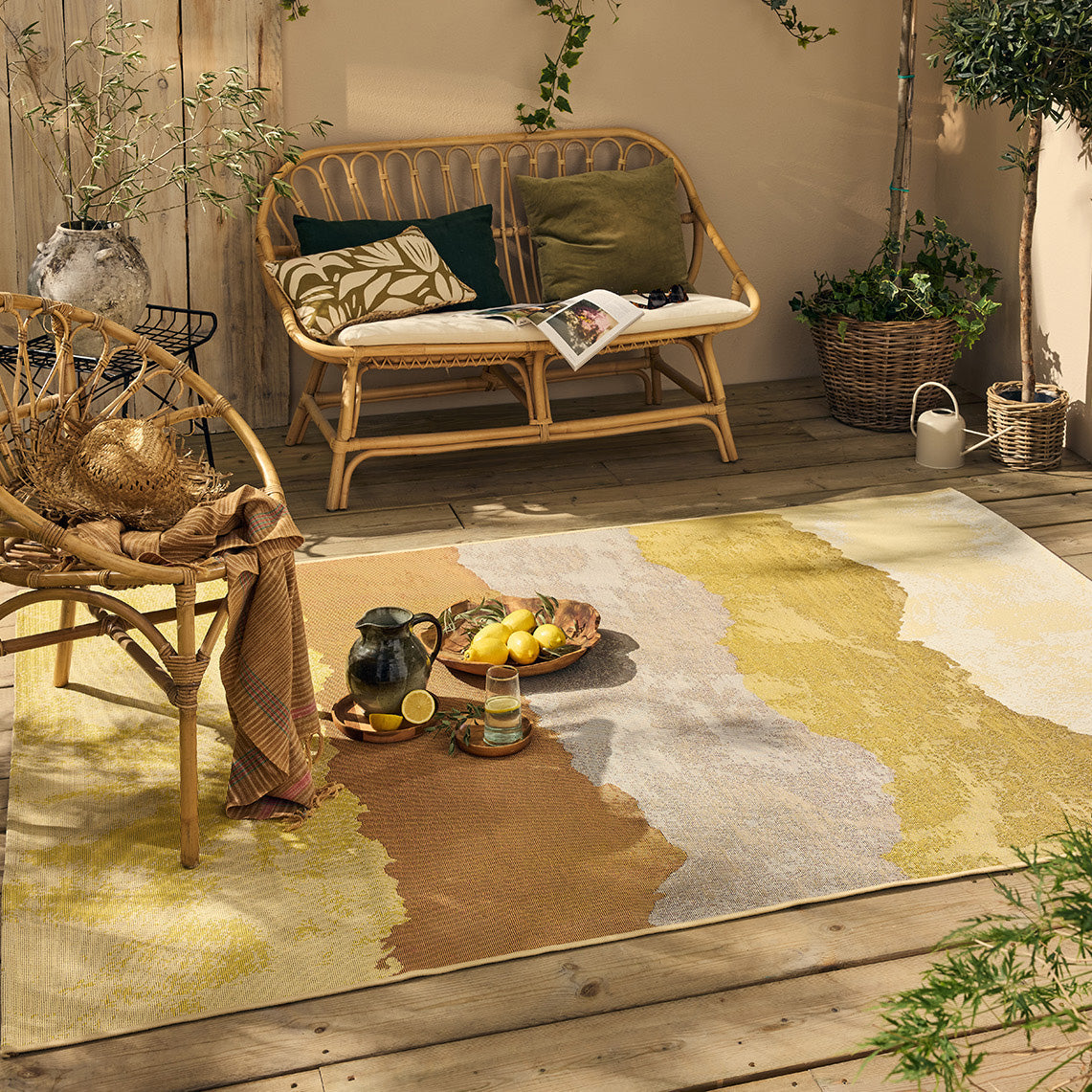 LIDO - Tapis d'extérieur élégant à motif inspiré de l'aquarelle - LID712MUL LIDO