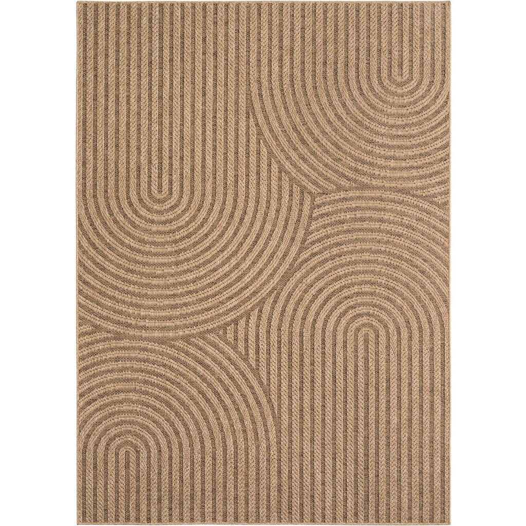 LINORA – Tapis intérieur/extérieur beige, motif géométrique aspect jute - LIN1401BEI LINORA