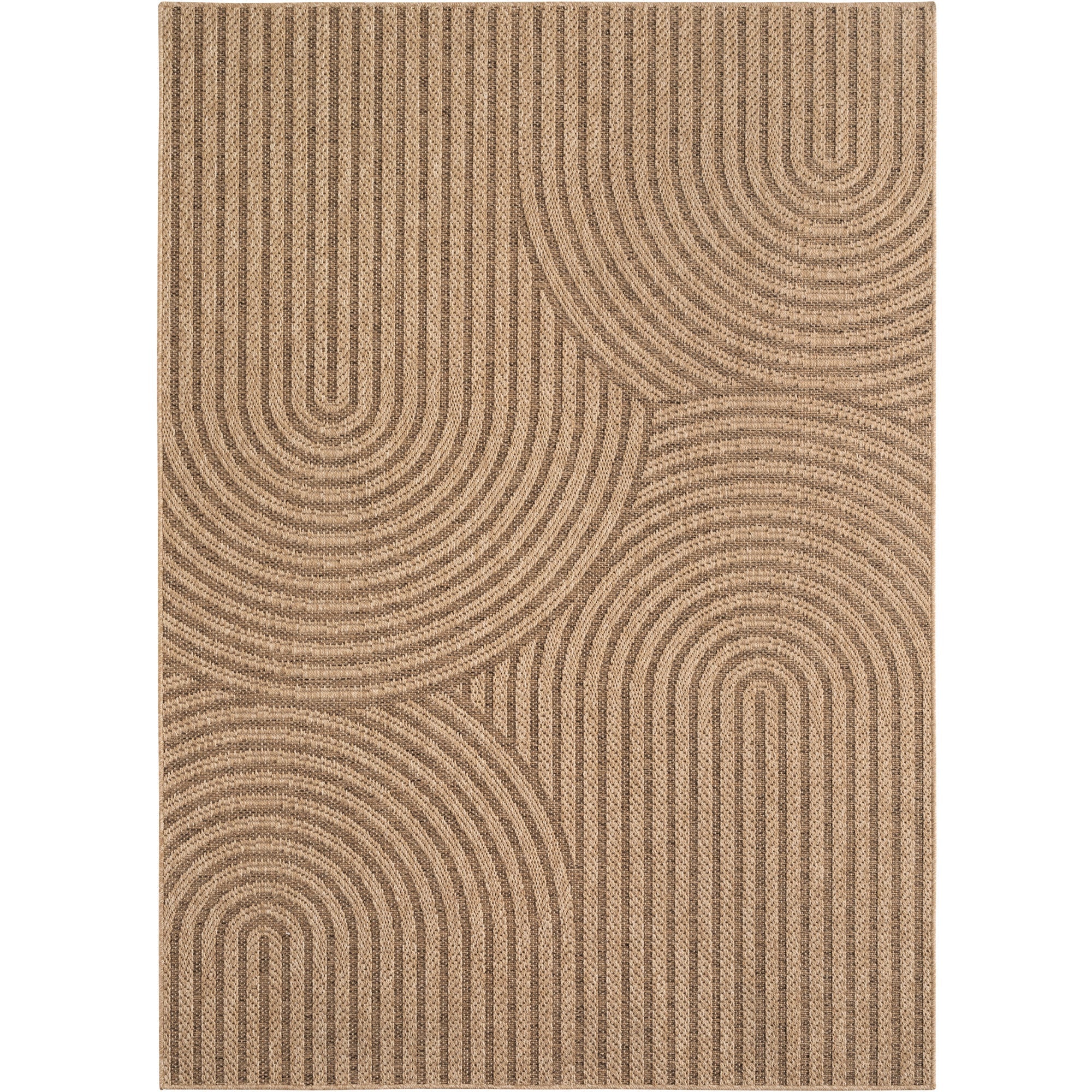 LINORA – Tapis intérieur/extérieur beige, motif géométrique aspect jute - LIN1401BEI LINORA