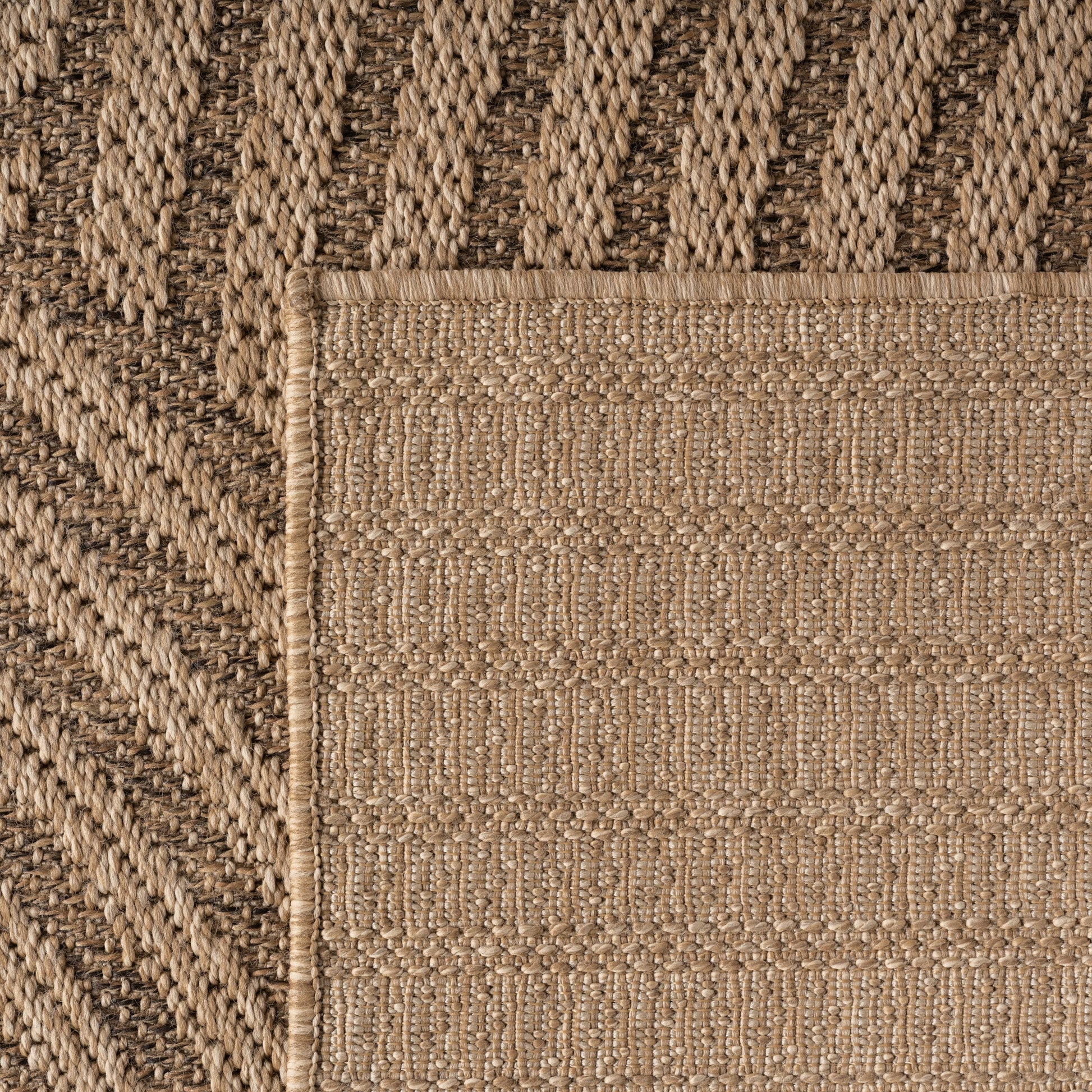 LINORA – Tapis intérieur/extérieur beige, motif géométrique aspect jute - LIN1401BEI LINORA