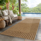 LINORA – Tapis intérieur/extérieur beige, motif géométrique aspect jute - LIN1401BEI LINORA
