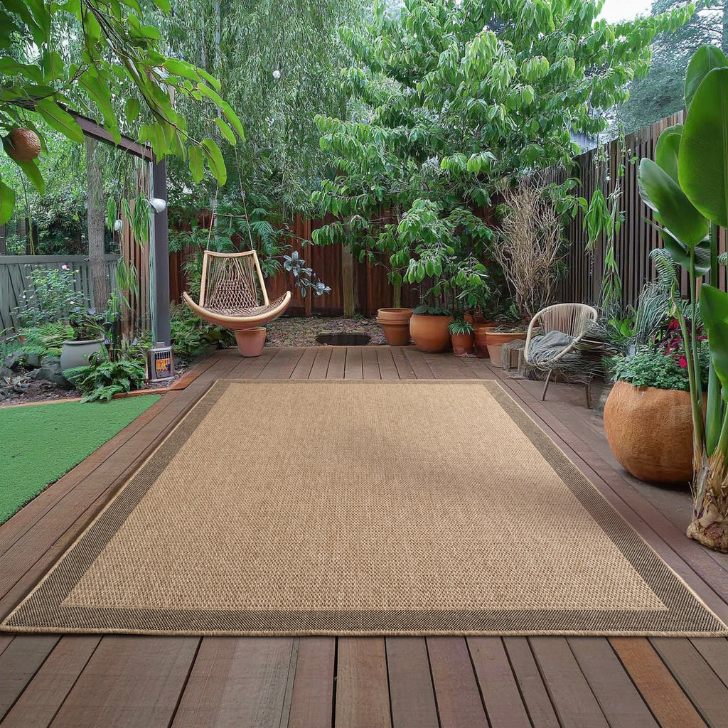 LINORA – Tapis intérieur/extérieur beige, aspect jute - LIN1402BEI LINORA