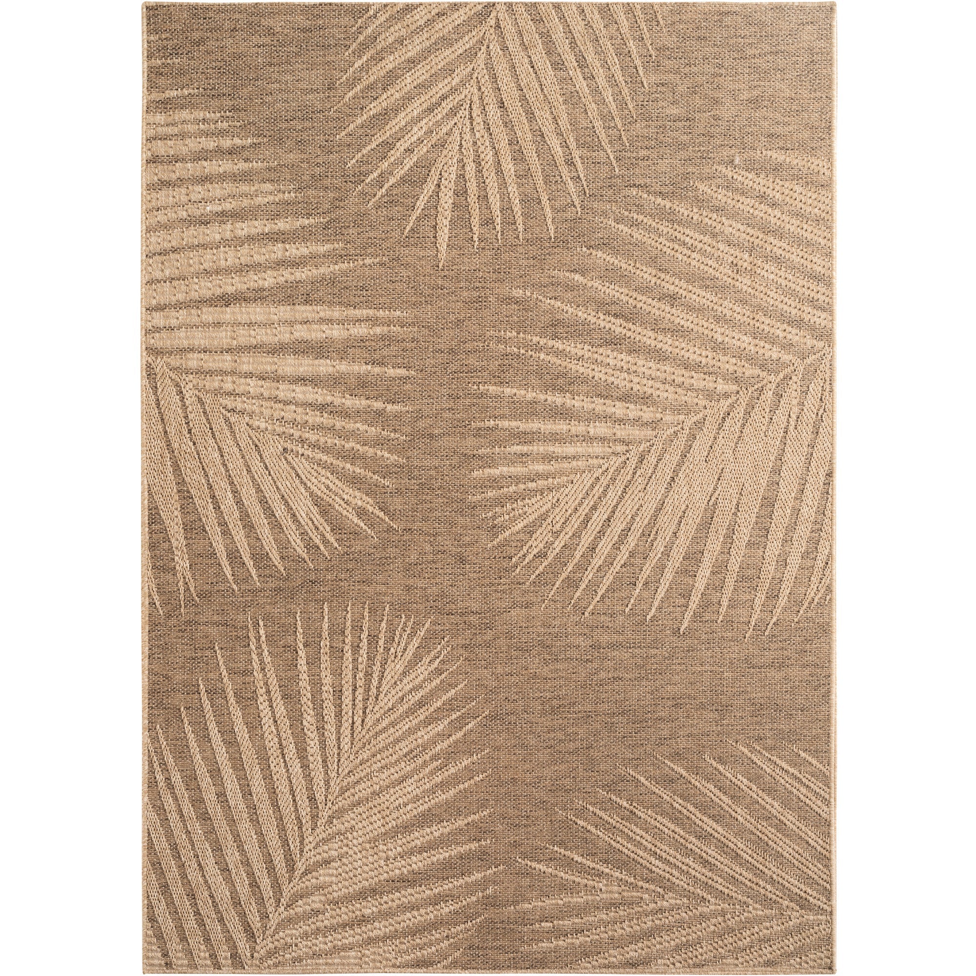 LINORA – Tapis intérieur/extérieur beige, motif feuille aspect jute - LIN1403MAR LINORA