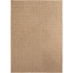LINORA – Tapis intérieur/extérieur beige, motif graphique aspect jute - LIN1404BEI LINORA
