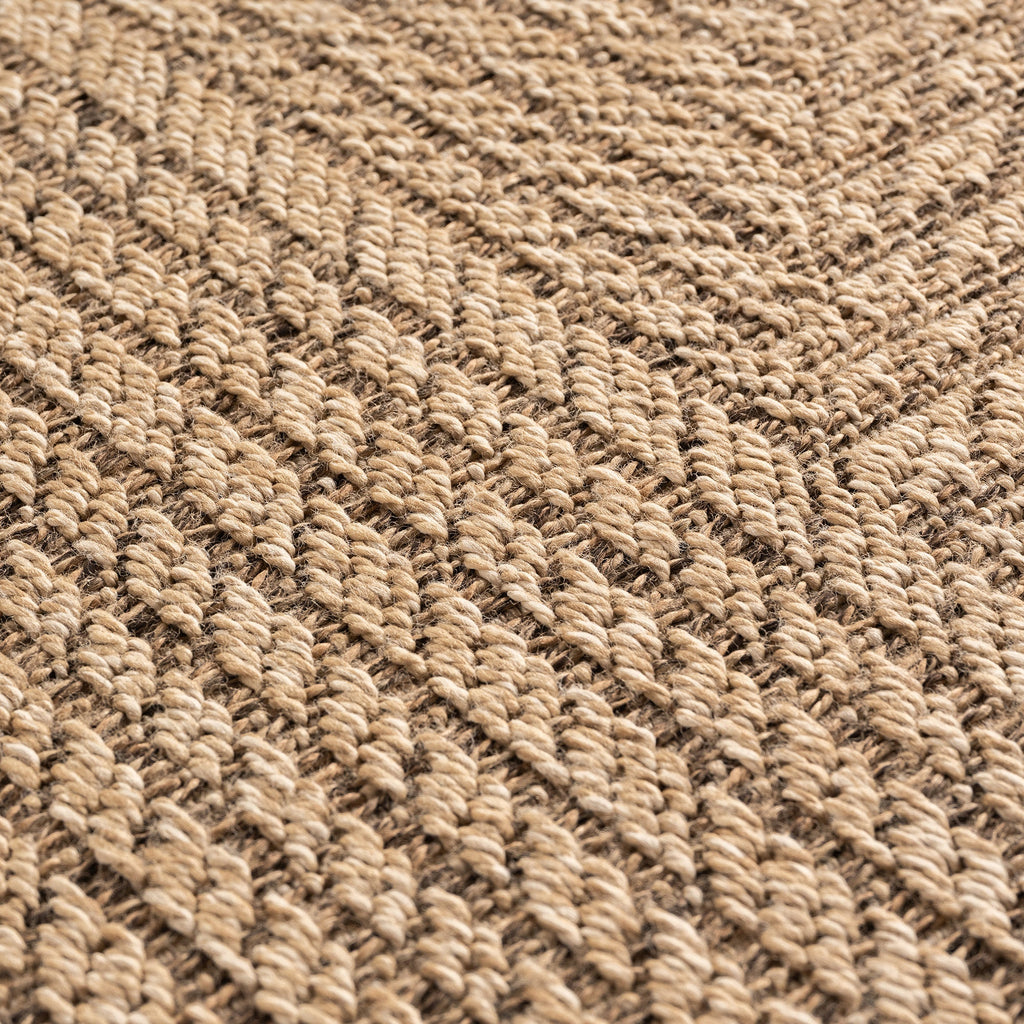 LINORA – Tapis intérieur/extérieur beige, motif graphique aspect jute - LIN1404BEI LINORA