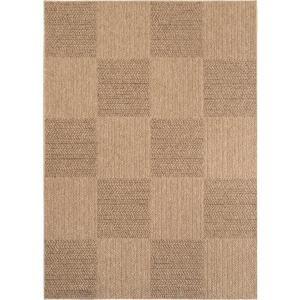 LINORA – Tapis intérieur/extérieur beige, motif damier aspect jute - LIN1405BEI LINORA
