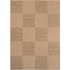 LINORA – Tapis intérieur/extérieur beige, motif damier aspect jute - LIN1405BEI LINORA