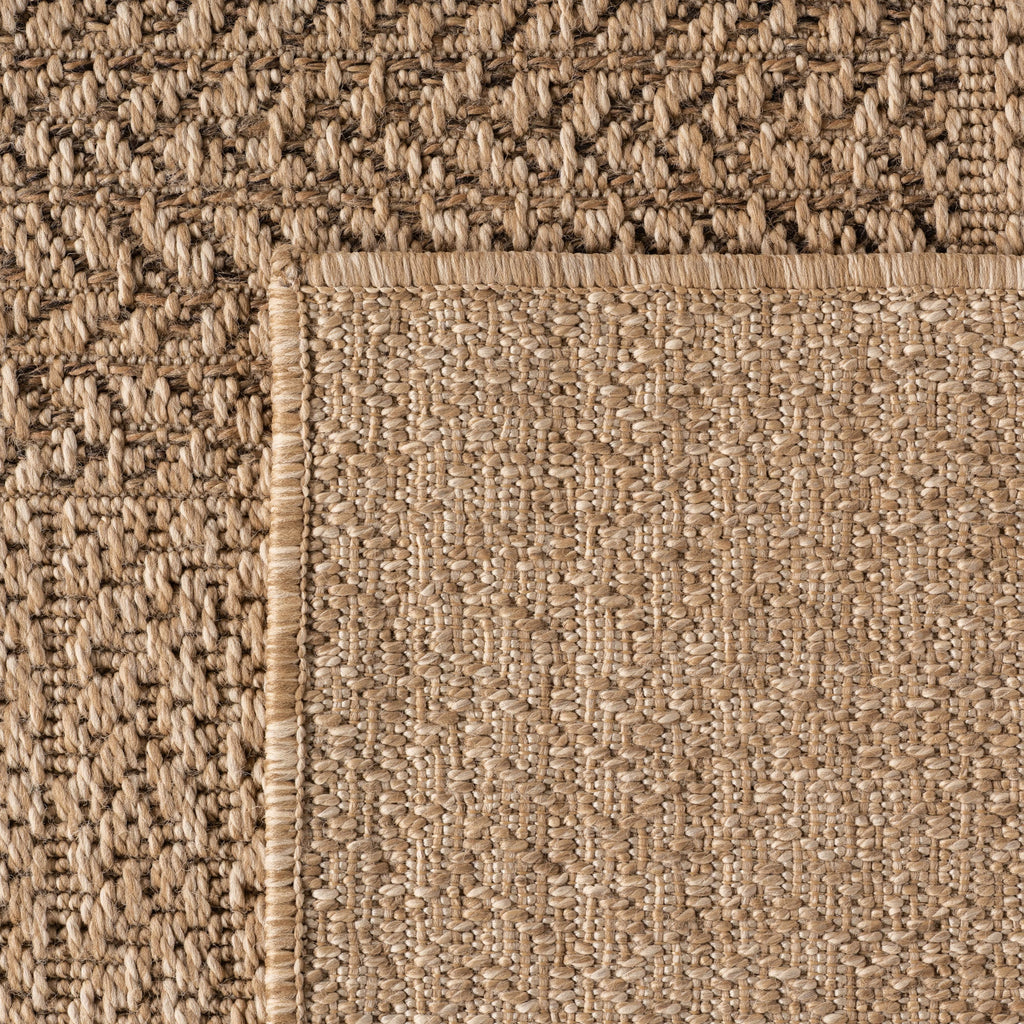 LINORA – Tapis intérieur/extérieur beige, motif damier aspect jute - LIN1405BEI LINORA