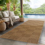 LINORA – Tapis intérieur/extérieur beige, motif damier aspect jute - LIN1405BEI LINORA
