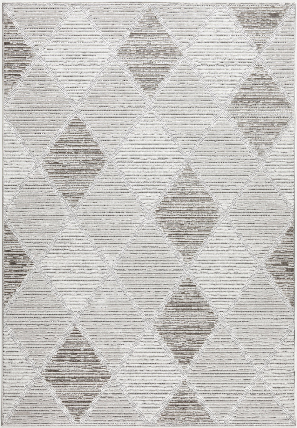 Tapis intérieur extérieur motif petits losanges gris : LOO321GRI LOOPIN