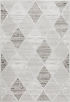 Tapis intérieur extérieur motif petits losanges gris : LOO321GRI LOOPIN