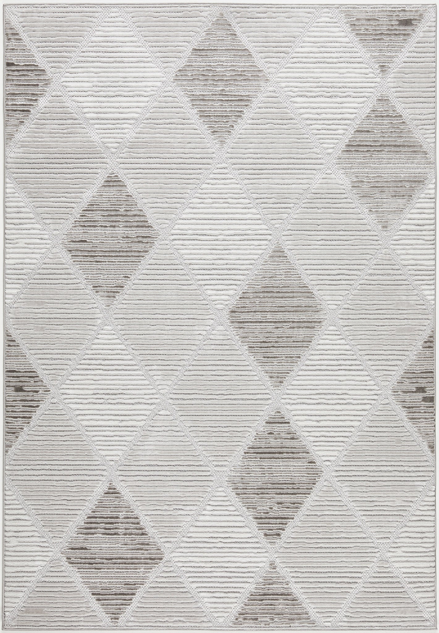 Tapis intérieur extérieur motif petits losanges gris : LOO321GRI LOOPIN