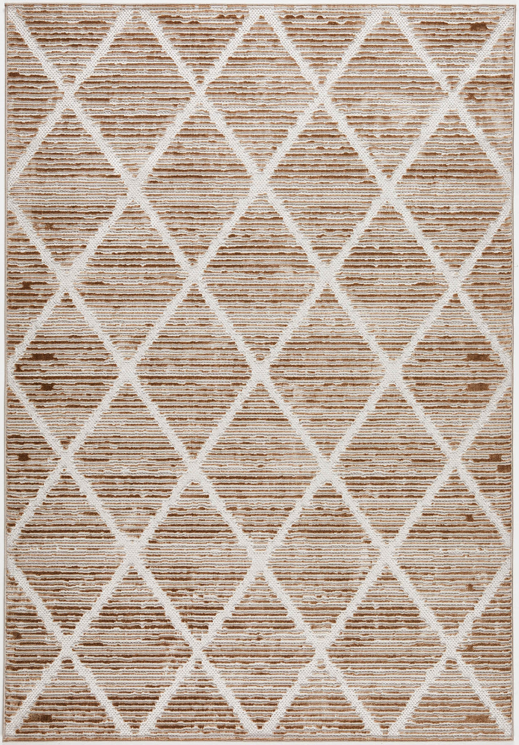 Tapis intérieur extérieur motif petits losanges beige : LOO321BEI LOOPIN
