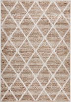 Tapis intérieur extérieur motif petits losanges beige : LOO321BEI LOOPIN