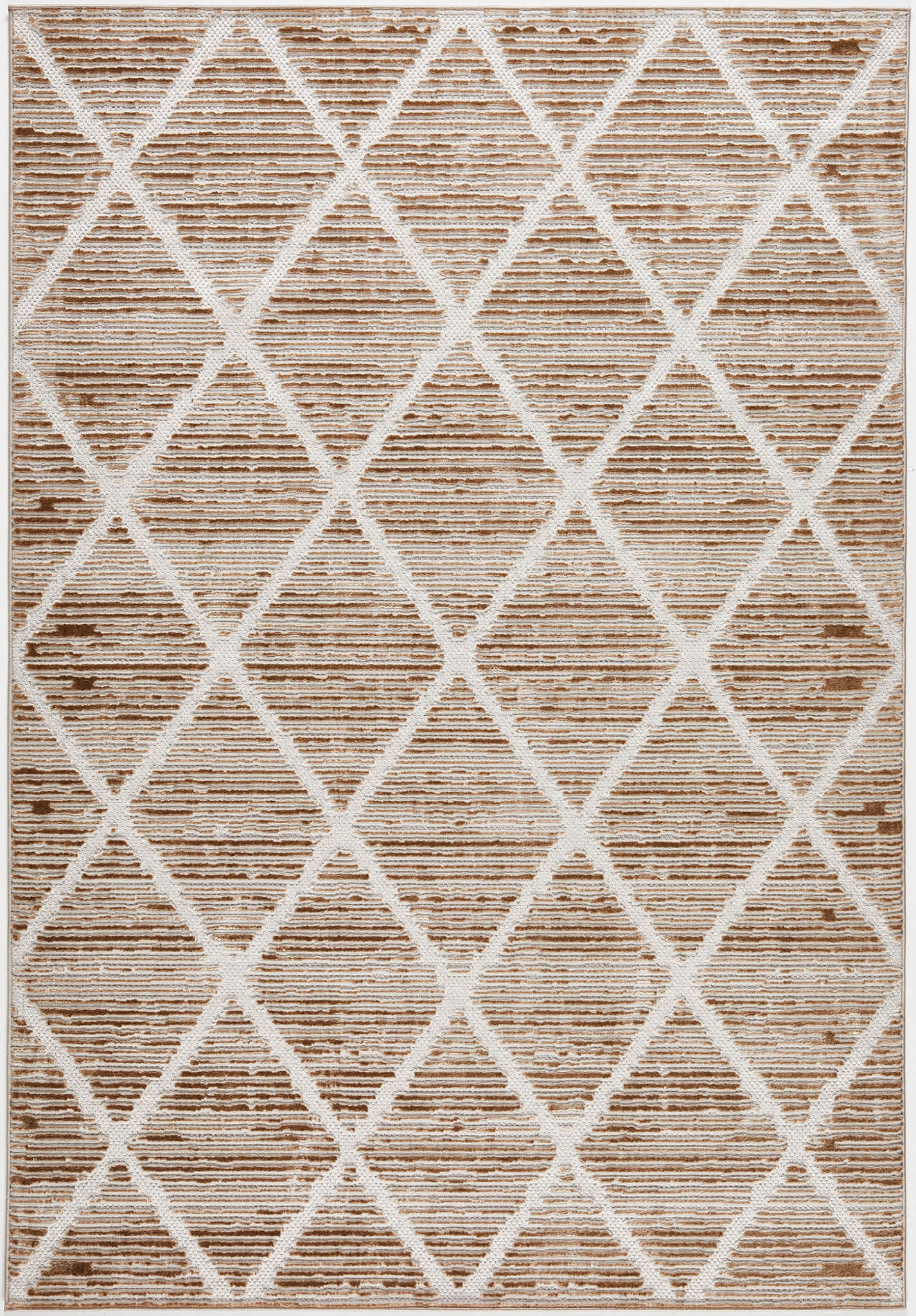 Tapis intérieur extérieur motif petits losanges beige : LOO321BEI LOOPIN