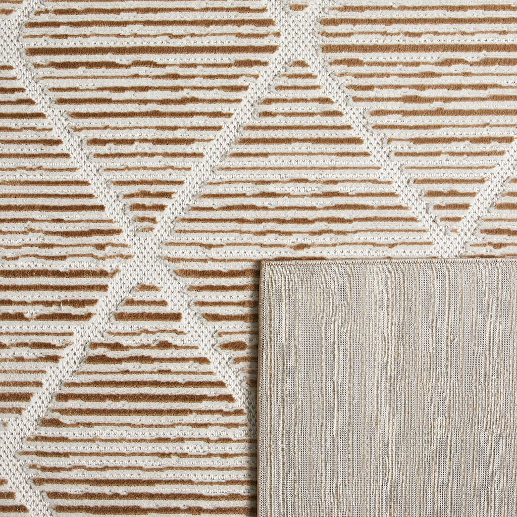 Tapis intérieur extérieur motif petits losanges beige : LOO321BEI LOOPIN