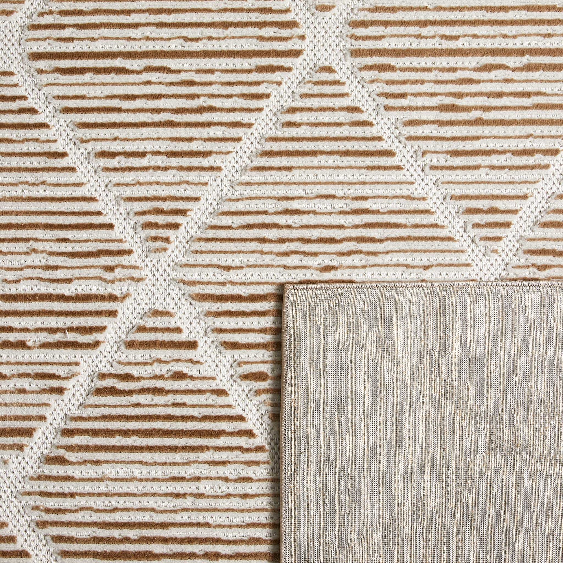 Tapis intérieur extérieur motif petits losanges beige : LOO321BEI LOOPIN