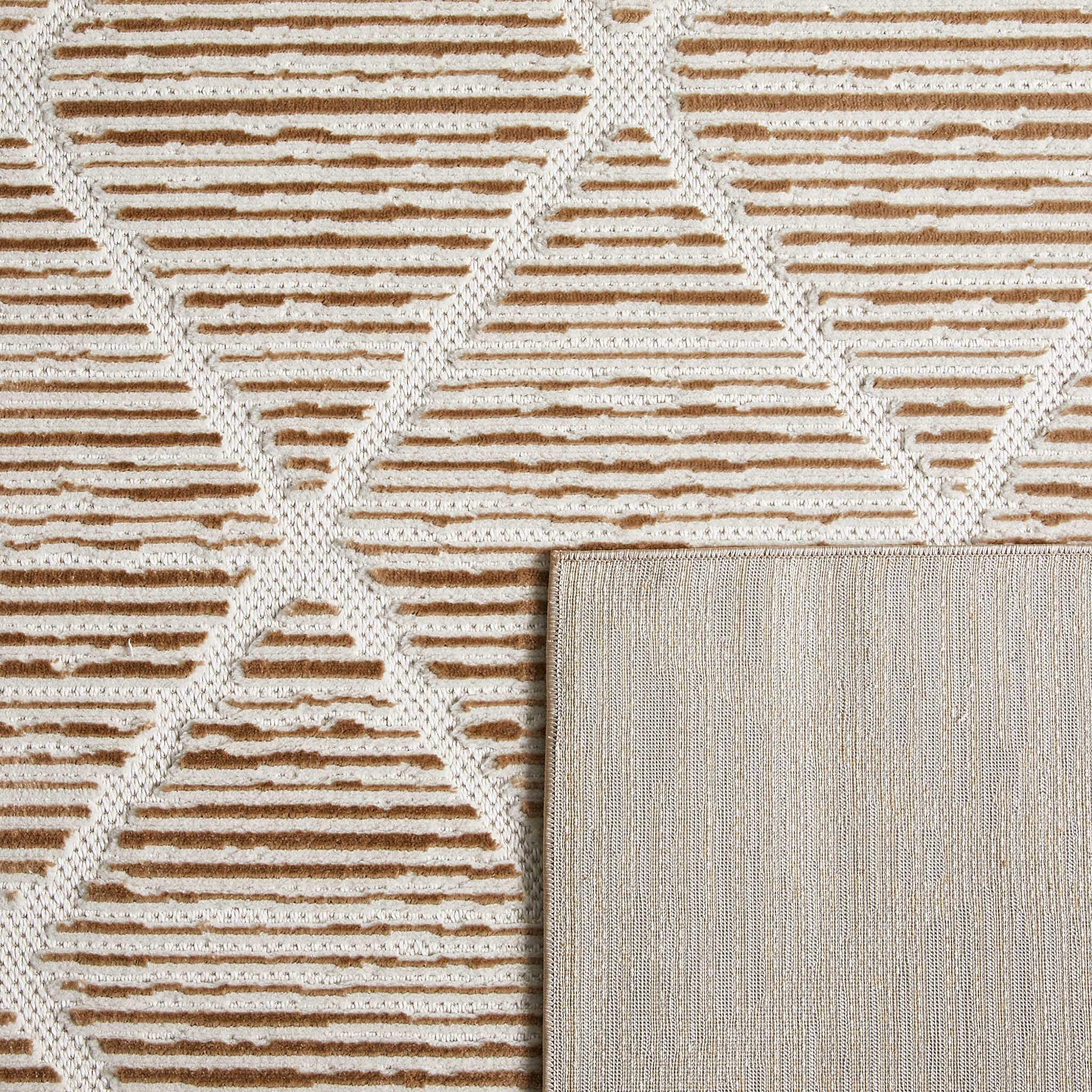 Tapis intérieur extérieur motif petits losanges beige : LOO321BEI LOOPIN