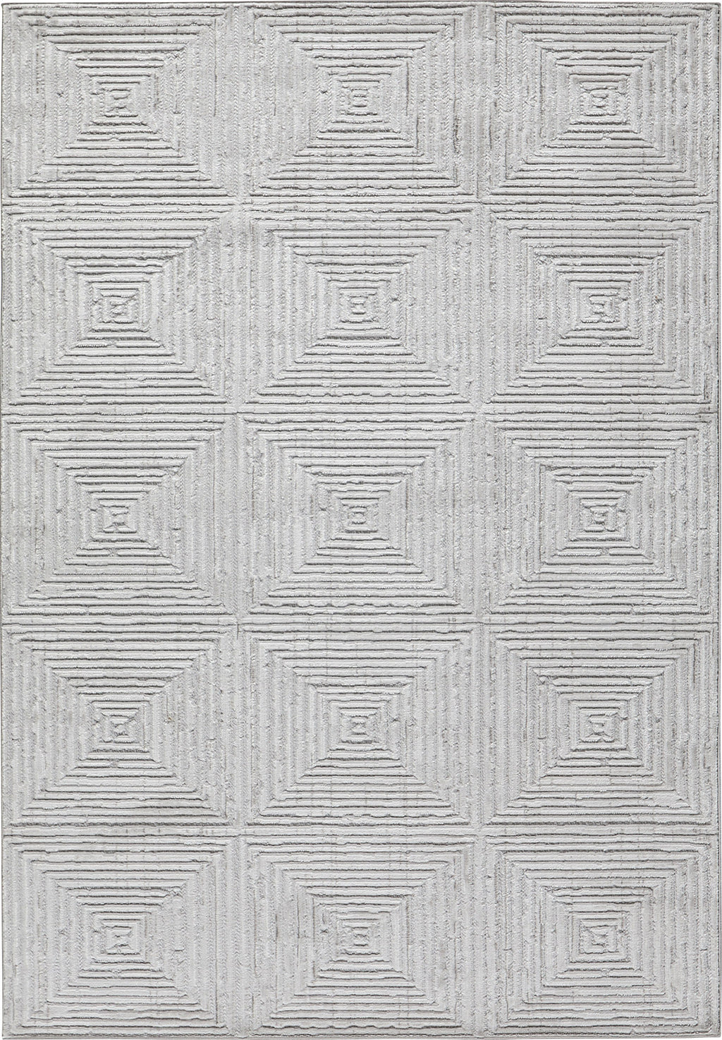 Tapis intérieur extérieur motif damier gris : LOO323GRI LOOPIN