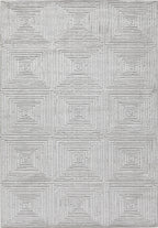 Tapis intérieur extérieur motif damier gris : LOO323GRI LOOPIN