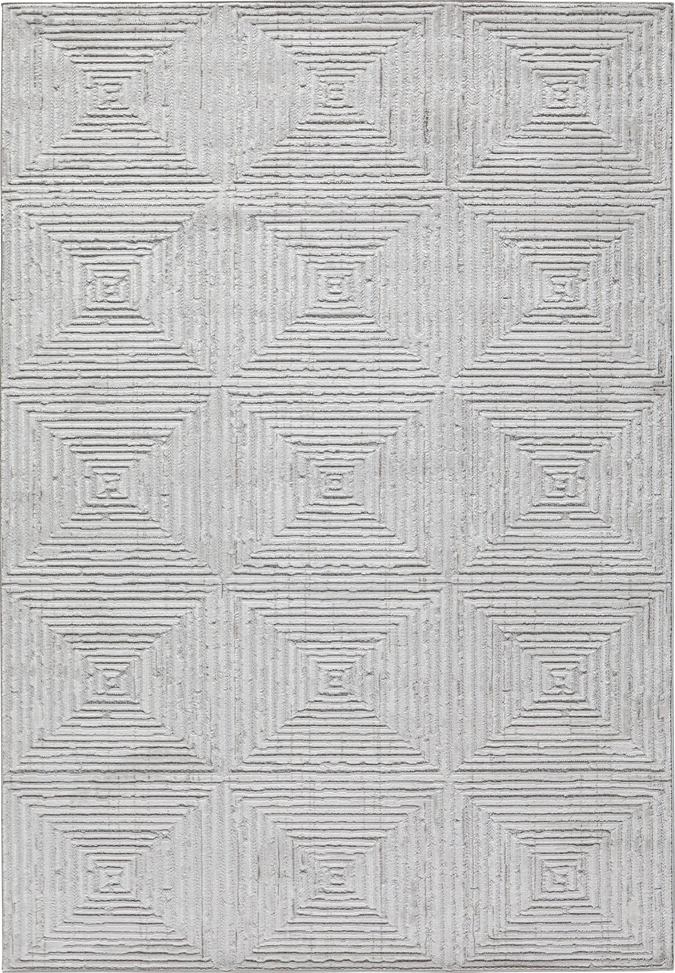 Tapis intérieur extérieur motif damier gris : LOO323GRI LOOPIN