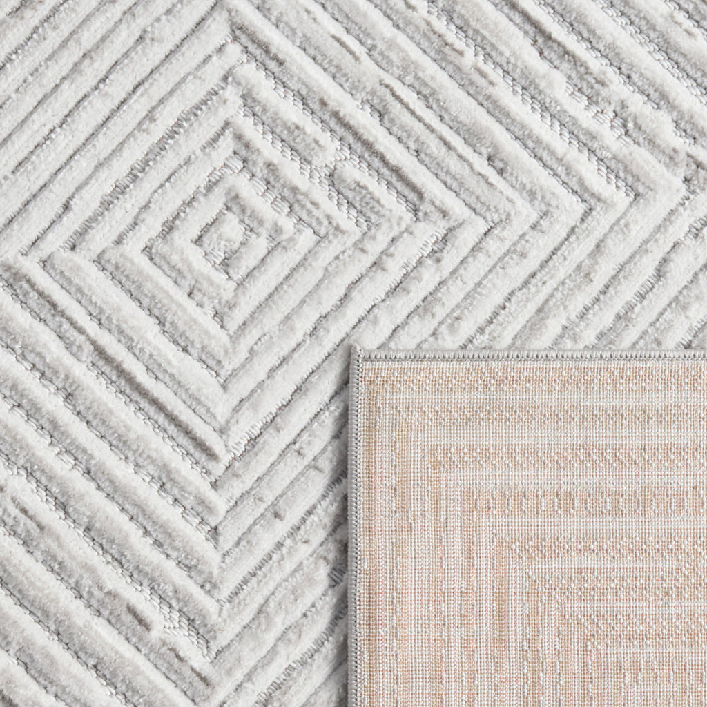 Tapis intérieur extérieur motif damier gris : LOO323GRI LOOPIN