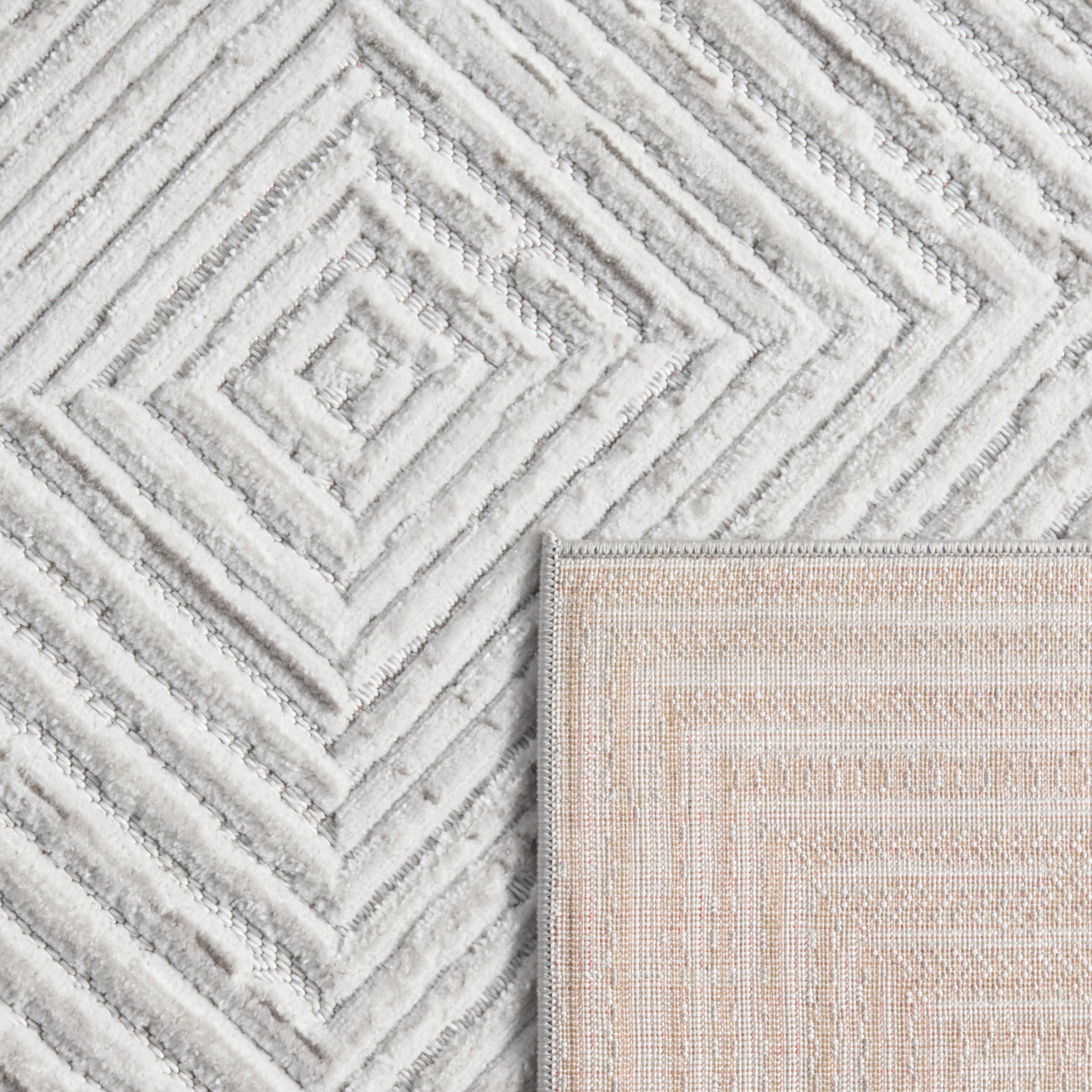 Tapis intérieur extérieur motif damier gris : LOO323GRI LOOPIN