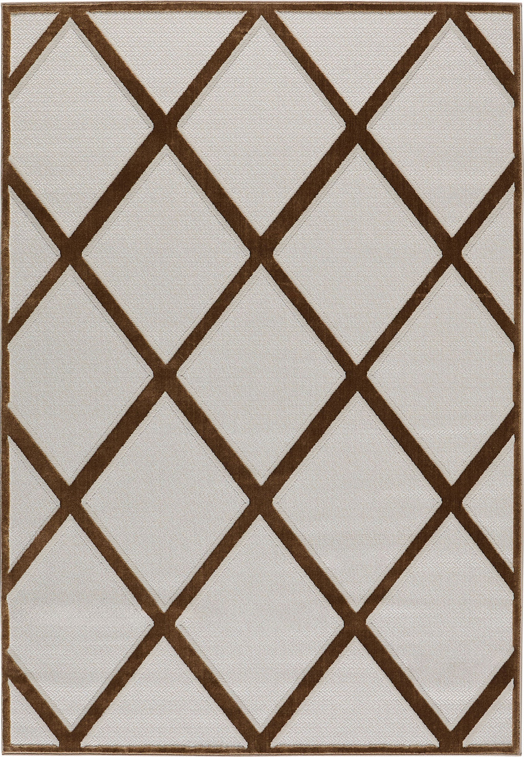 Tapis intérieur extérieur motif gros losanges beige : LOO328BEI LOOPIN