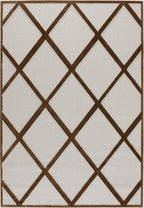 Tapis intérieur extérieur motif gros losanges beige : LOO328BEI LOOPIN