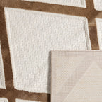 Tapis intérieur extérieur motif gros losanges beige : LOO328BEI LOOPIN