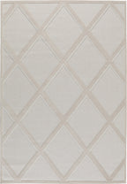 Tapis intérieur extérieur motif gros losanges crème : LOO328CRE LOOPIN