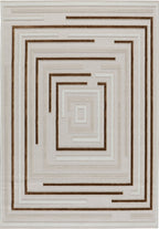 Tapis intérieur extérieur motif rectangle beige : LOO334BEI LOOPIN