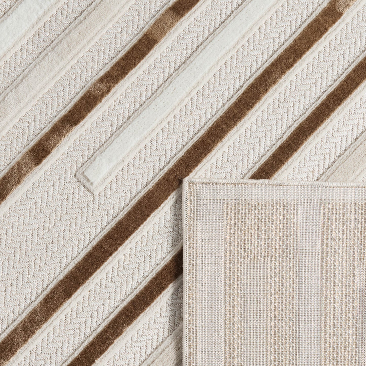Tapis intérieur extérieur motif rectangle beige : LOO334BEI LOOPIN